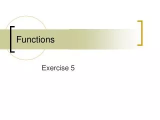 Functions