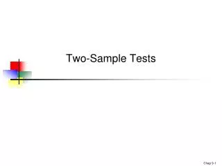 Two-Sample Tests