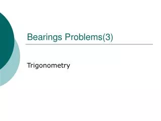 Bearings Problems(3)