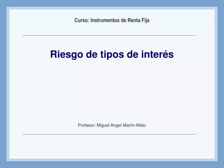 riesgo de tipos de inter s