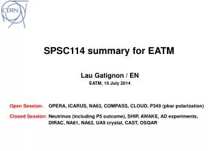 SPSC114 summary for EATM