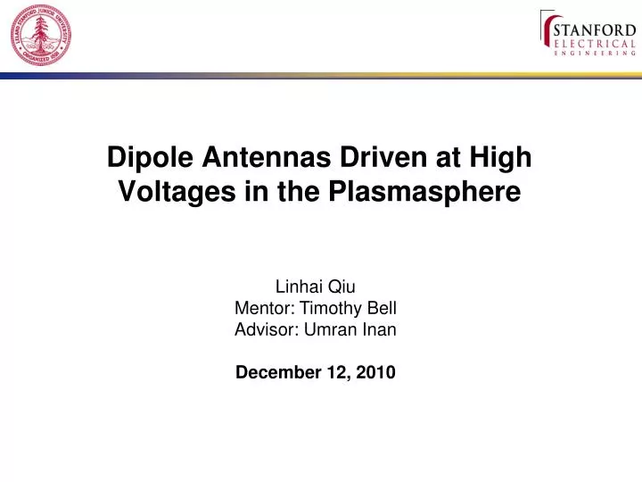 dipole antennas driven at high voltages in the plasmasphere