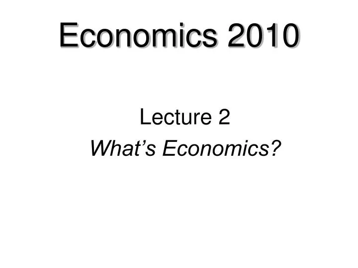 economics 2010