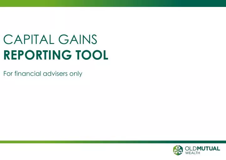 capital gains reporting tool