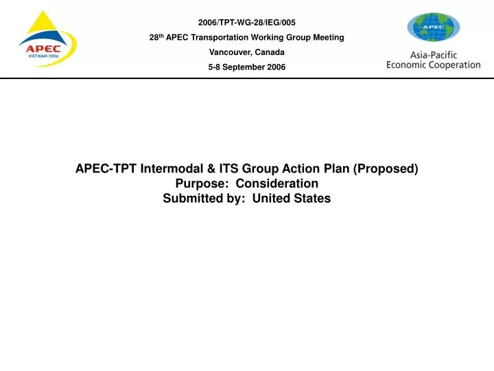 apec tpt intermodal its group action plan proposed