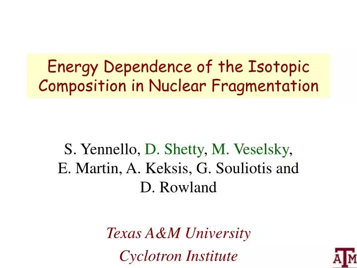 energy dependence of the isotopic composition in nuclear fragmentation