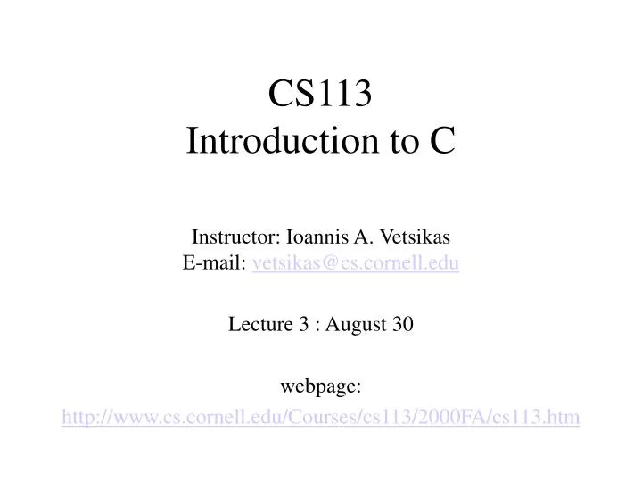cs113 introduction to c