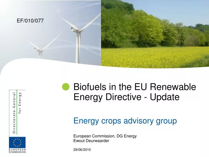 biofuels in the eu renewable energy directive update