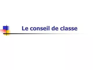 le conseil de classe