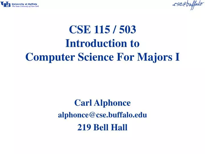 cse 115 503 introduction to computer science for majors i