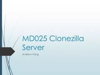 MD025 Clonezilla Server