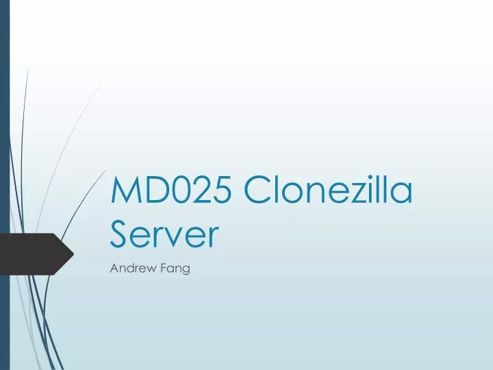 md025 clonezilla server