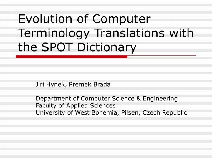 evolution of computer terminology translations with the spot dictionary