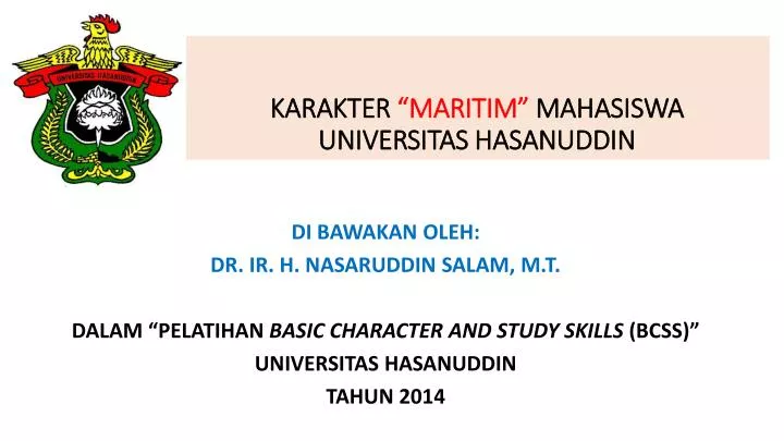 karakter maritim mahasiswa universitas hasanuddin