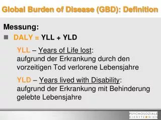 global burden of disease gbd definition