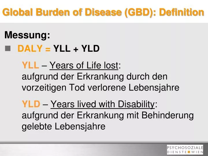 global burden of disease gbd definition