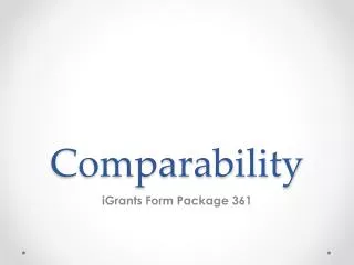 Comparability