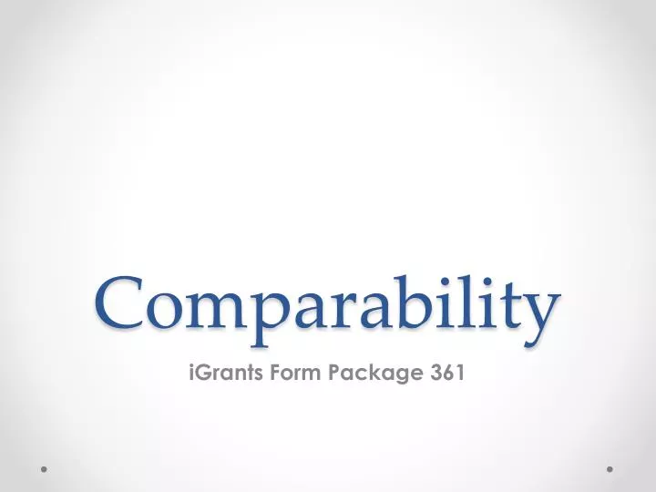 comparability