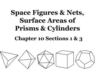 Space Figures &amp; Nets, Surface Areas of Prisms &amp; Cylinders