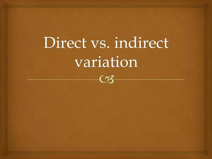 direct vs indirect variation
