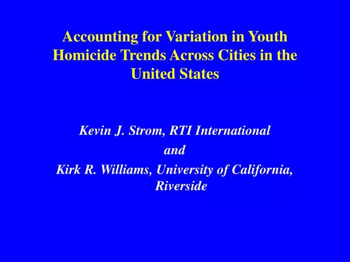 accounting for variation in youth homicide trends across cities in the united states