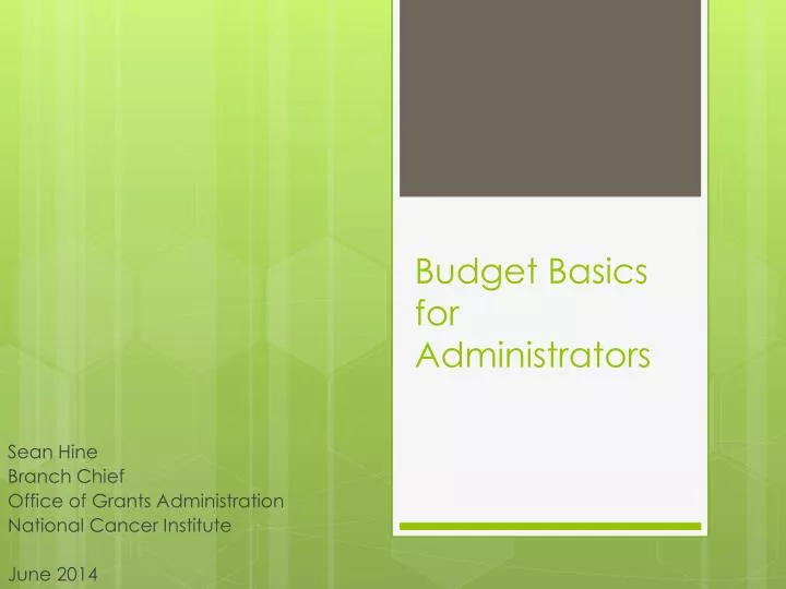 budget basics for administrators