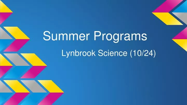 summer programs