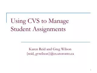 Using CVS to Manage Student Assignments