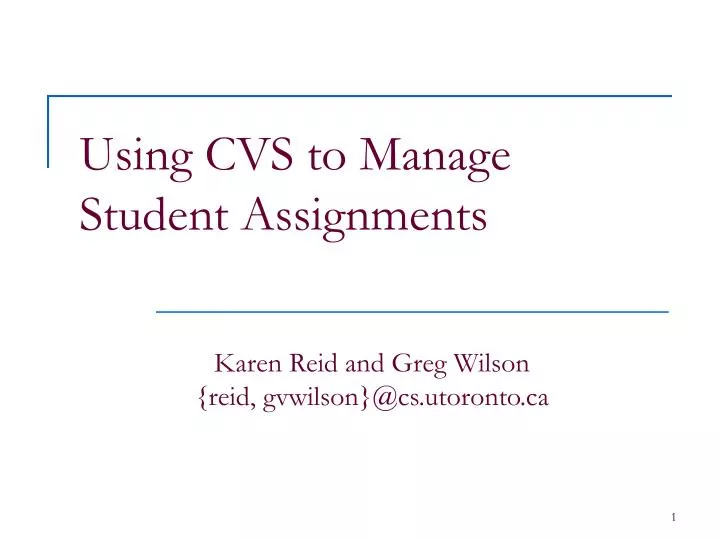 using cvs to manage student assignments