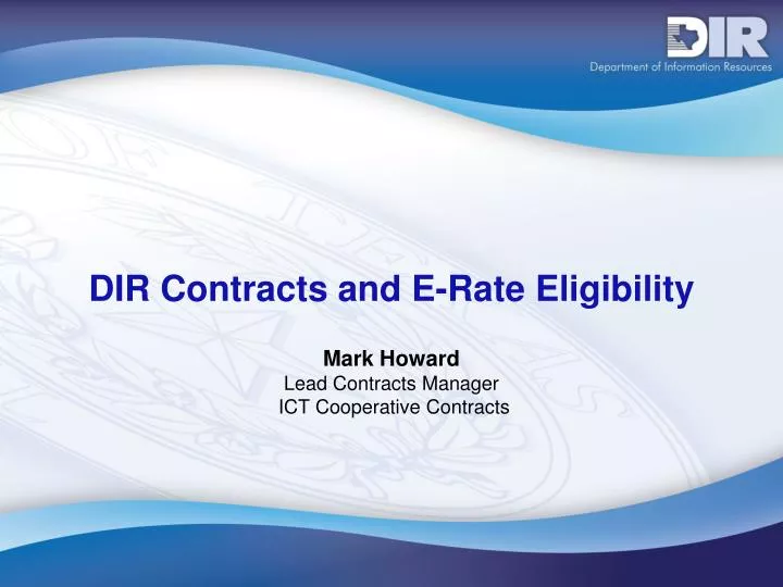 dir contracts and e rate eligibility