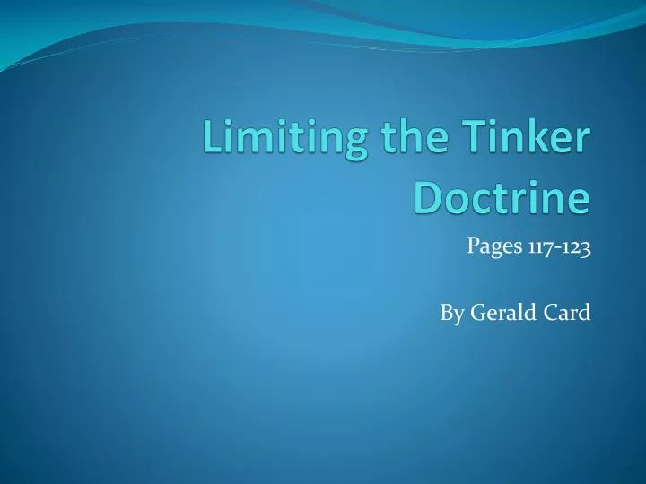 limiting the tinker doctrine