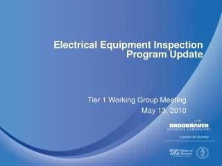 Electrical Equipment Inspection Program Update