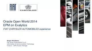 Oracle Open World 2014 EPM on Exalytics FIAT CHRYSLER AUTOMOBILES experience