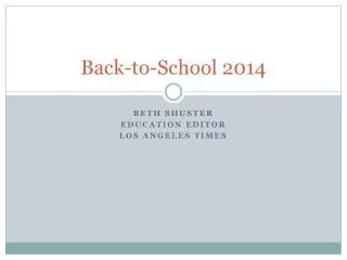 Back-to-School 2014