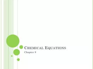 Chemical Equations