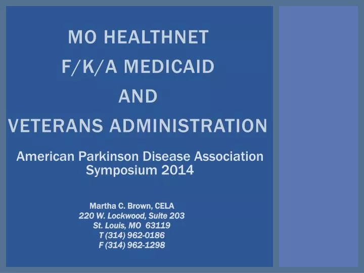 mo healthnet f k a medicaid and veterans administration