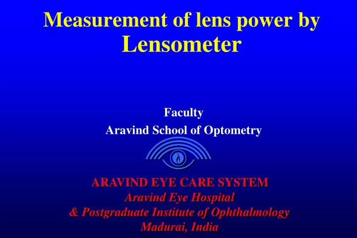 measurement of lens power by lensometer