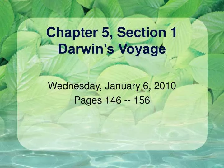 chapter 5 section 1 darwin s voyage