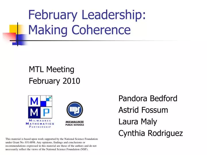 february leadership making coherence