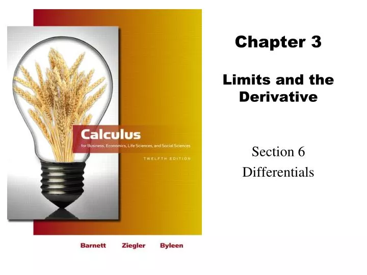 chapter 3 limits and the derivative