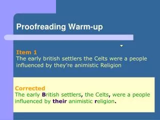 Proofreading Warm-up