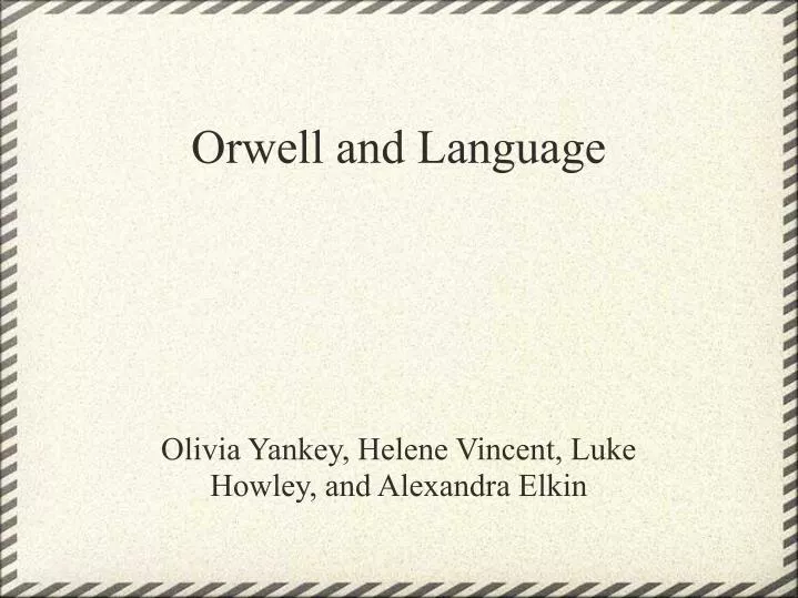 orwell and language