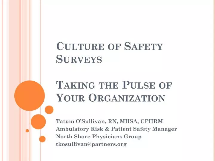 culture of safety surveys taking the pulse of your organization