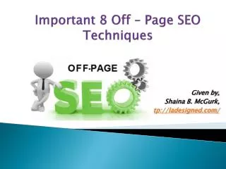 Important 8 Off – Page SEO Techniques