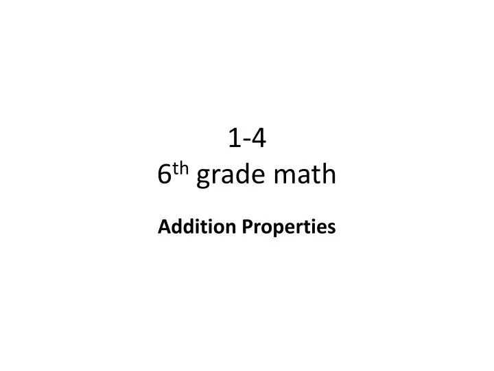 1 4 6 th grade math