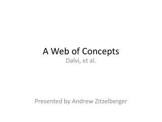 A Web of Concepts