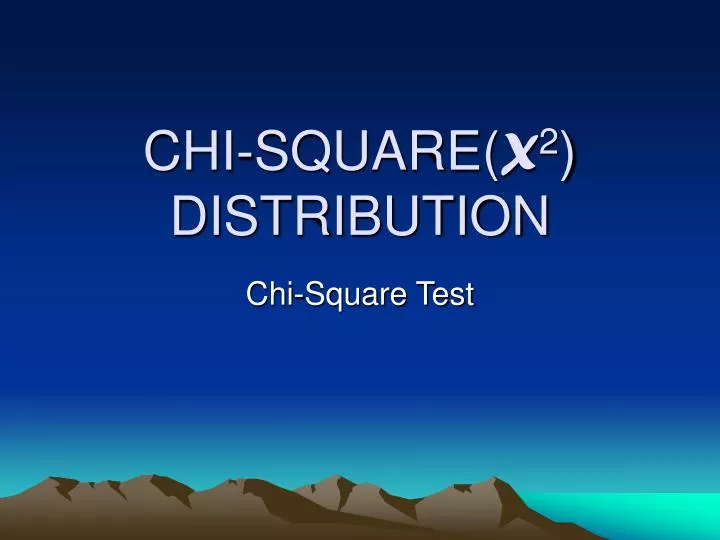 chi square x 2 distribution