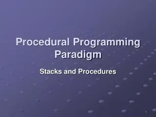 Procedural Programming Paradigm