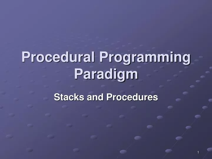 procedural programming paradigm