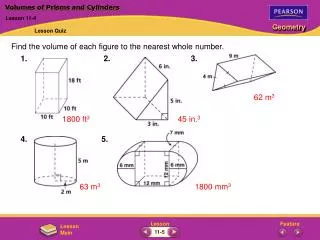 Volumes of Prisms and Cylinders